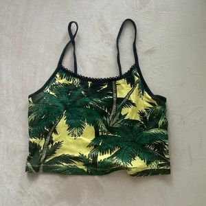 Topshop Palm Tree Tank Crop Top Size US 4 UK 8